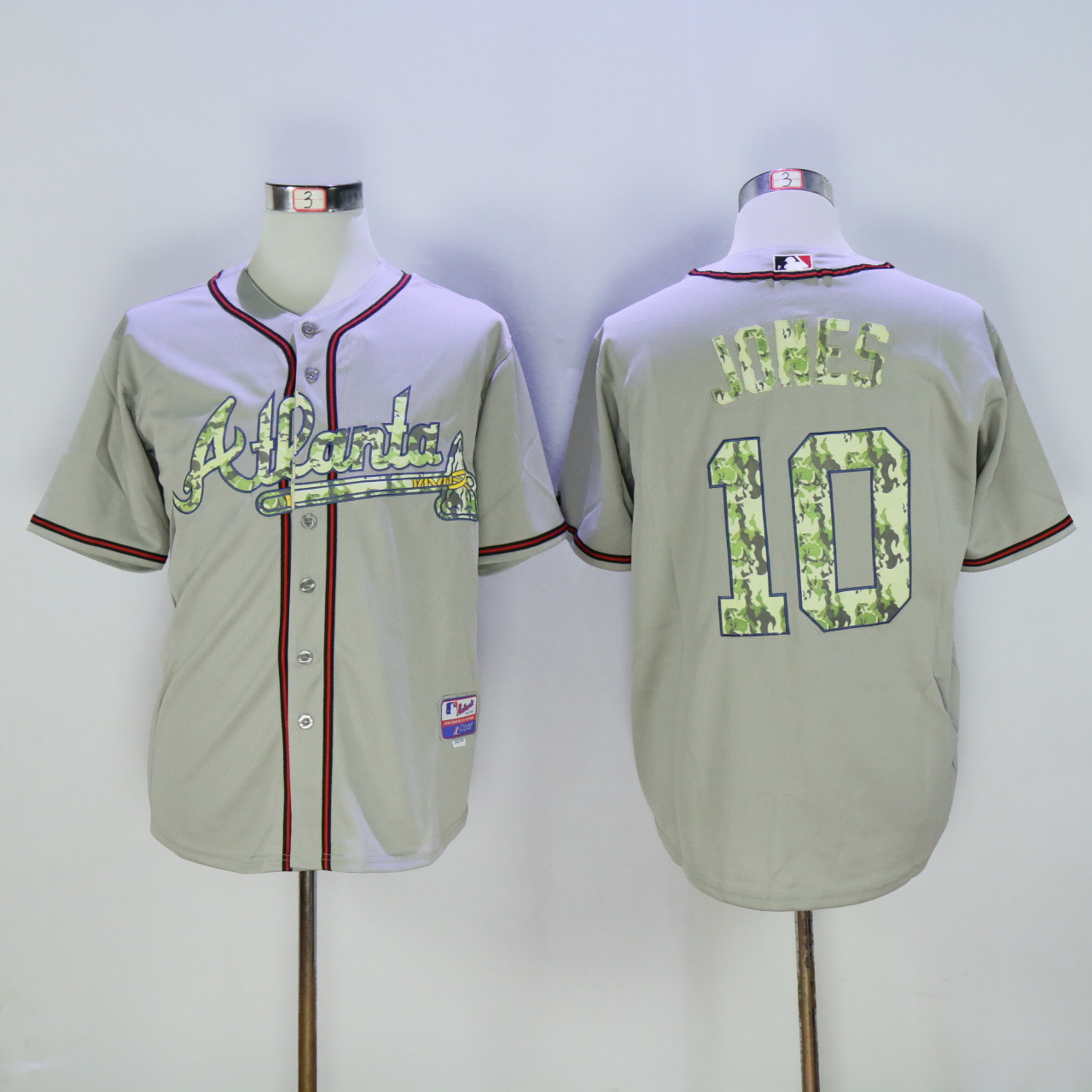 Men Atlanta Braves #10 Jones Grey Camo MLB Jerseys->atlanta braves->MLB Jersey